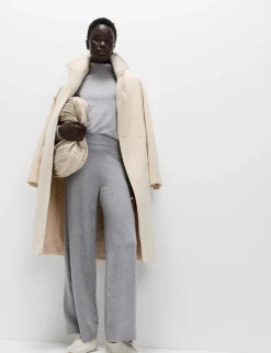 Air-Yarn Wide Leg Knitted Trousers
