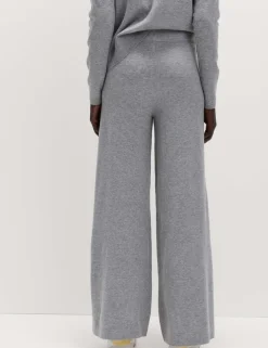 Air-Yarn Wide Leg Knitted Trousers