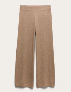 Air-Yarn Wide Leg Knitted Trousers