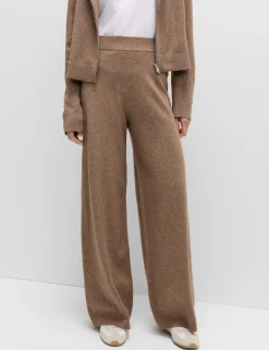 Air-Yarn Wide Leg Knitted Trousers