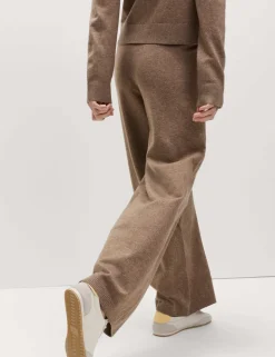Air-Yarn Wide Leg Knitted Trousers