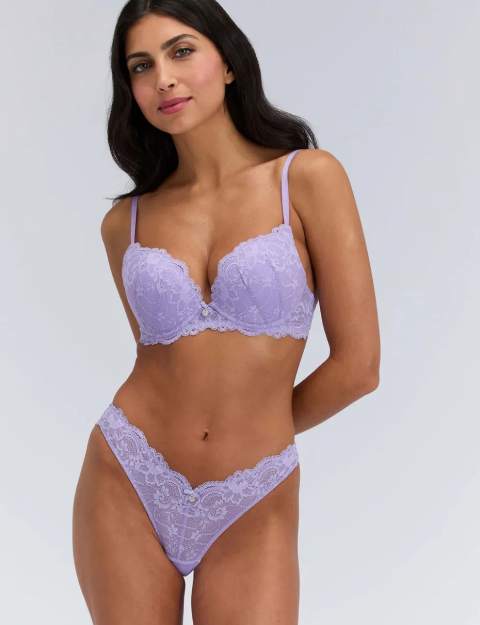 Aliyah Lace Wired Plunge Bra (B-DD)