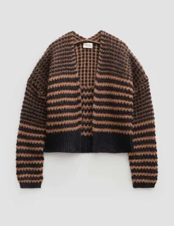 Alpaca Blend Striped Cardigan