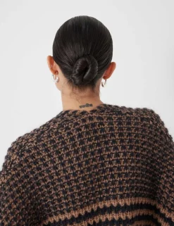 Alpaca Blend Striped Cardigan
