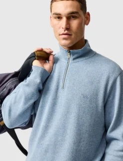 Alton Ave Pure Cotton Half Zip Sweatshirt