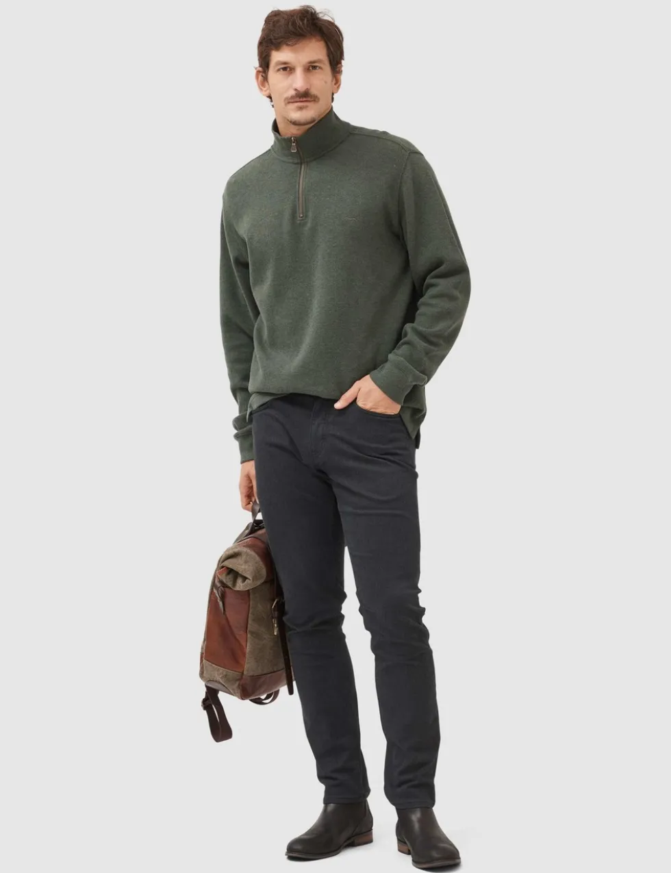 Alton Ave Pure Cotton Half Zip Sweatshirt