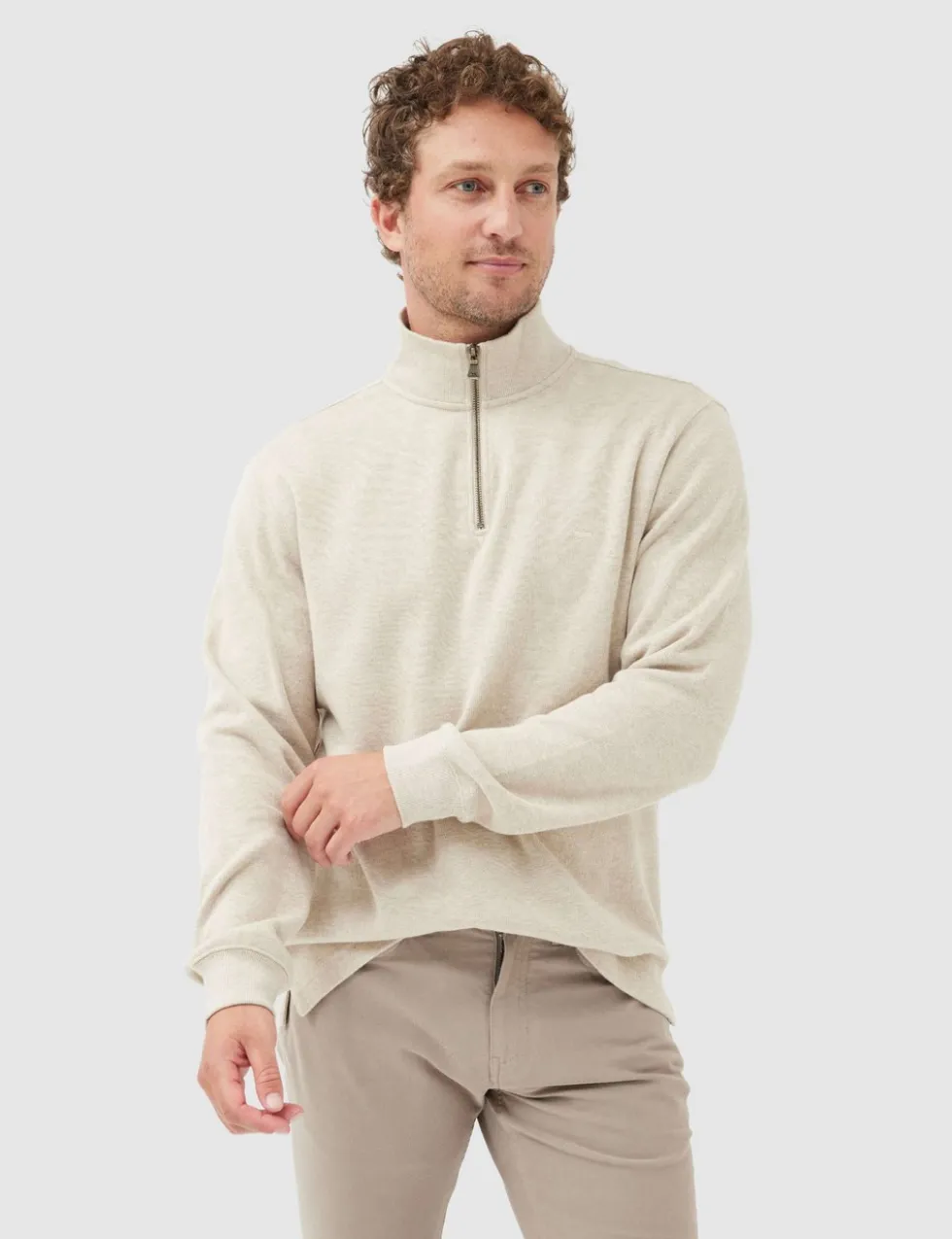 Alton Ave Pure Cotton Half Zip Sweatshirt