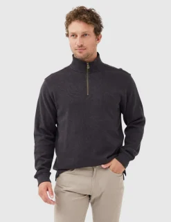Alton Ave Pure Cotton Half Zip Sweatshirt