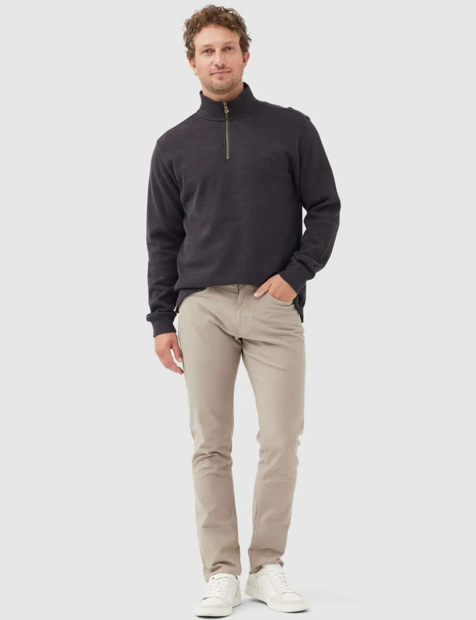 Alton Ave Pure Cotton Half Zip Sweatshirt