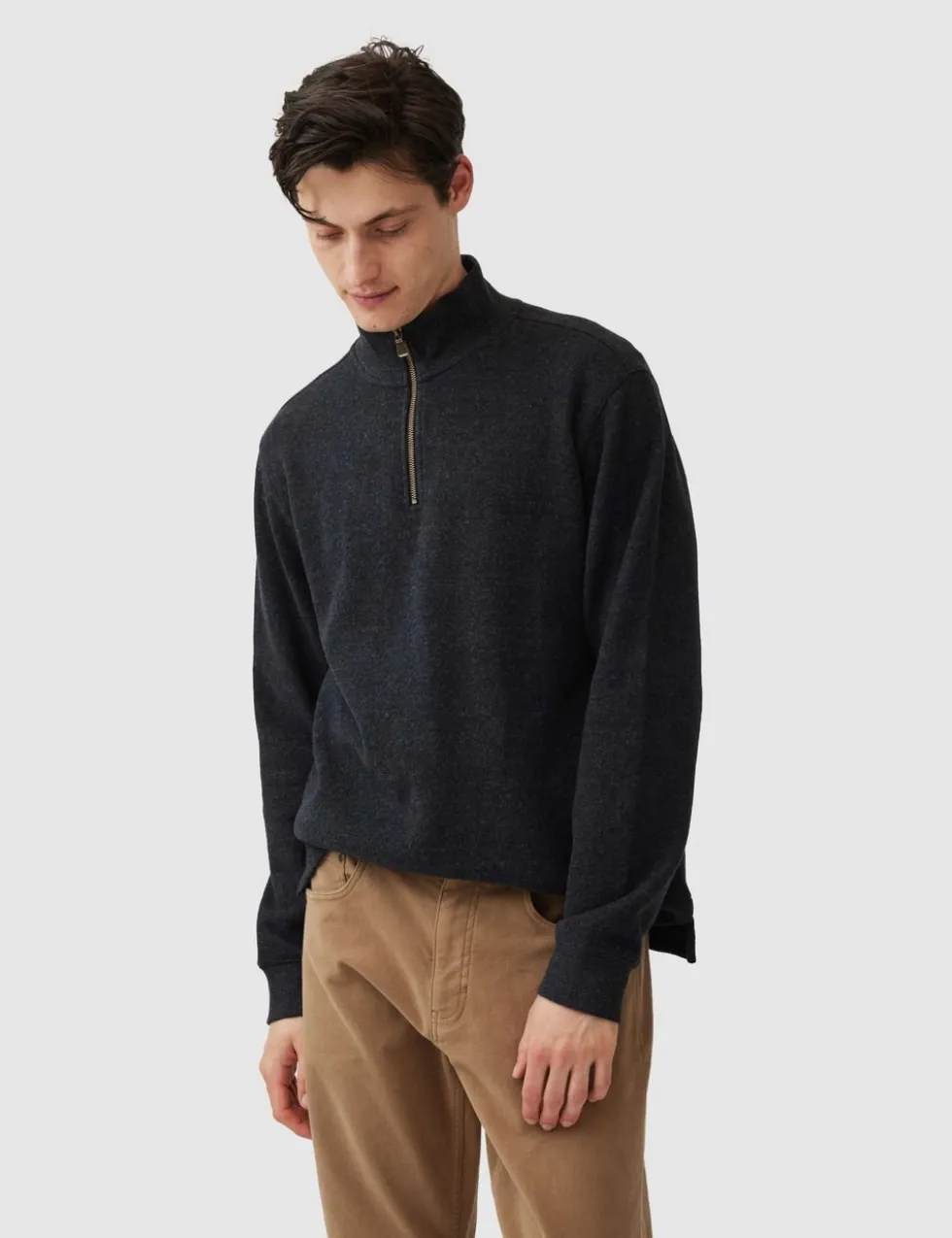 Alton Ave Pure Cotton Half Zip Sweatshirt
