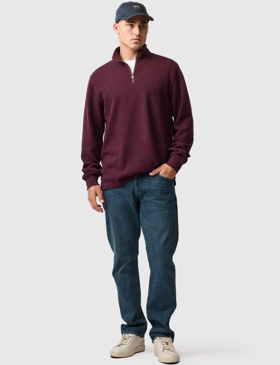 Alton Ave Pure Cotton Half Zip Sweatshirt