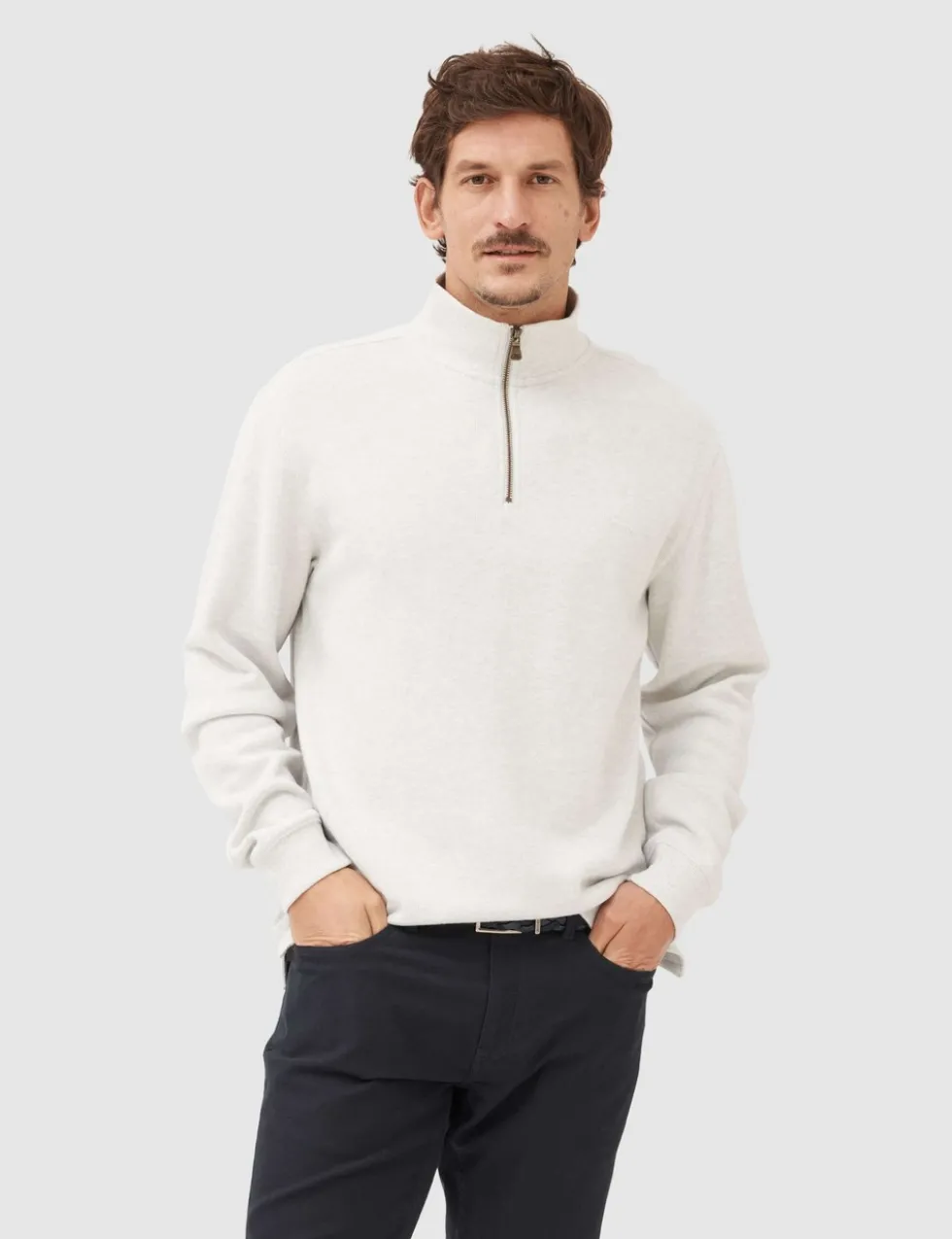 Alton Ave Pure Cotton Half Zip Sweatshirt