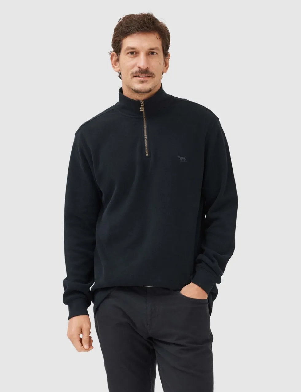 Alton Ave Pure Cotton Half Zip Sweatshirt