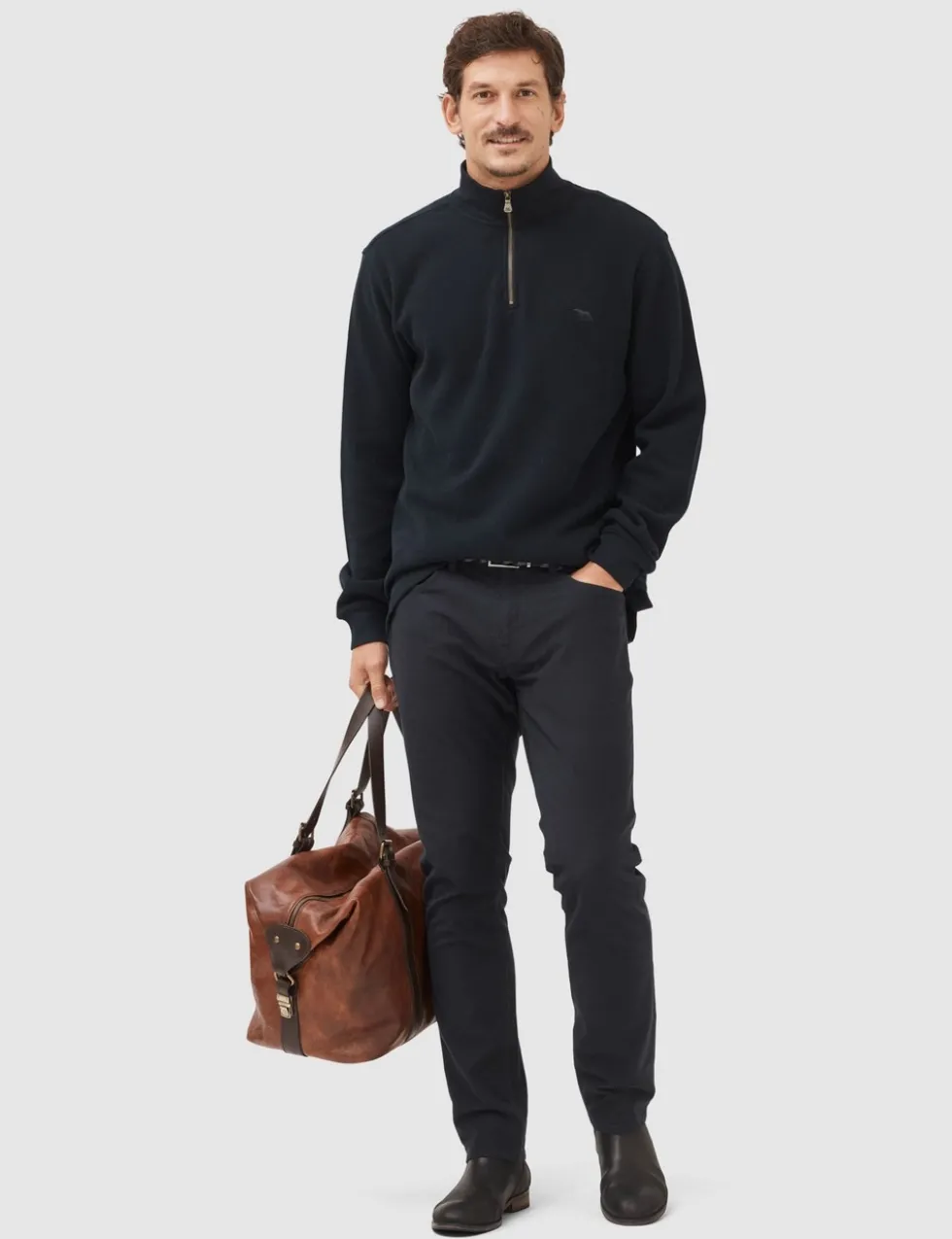 Alton Ave Pure Cotton Half Zip Sweatshirt