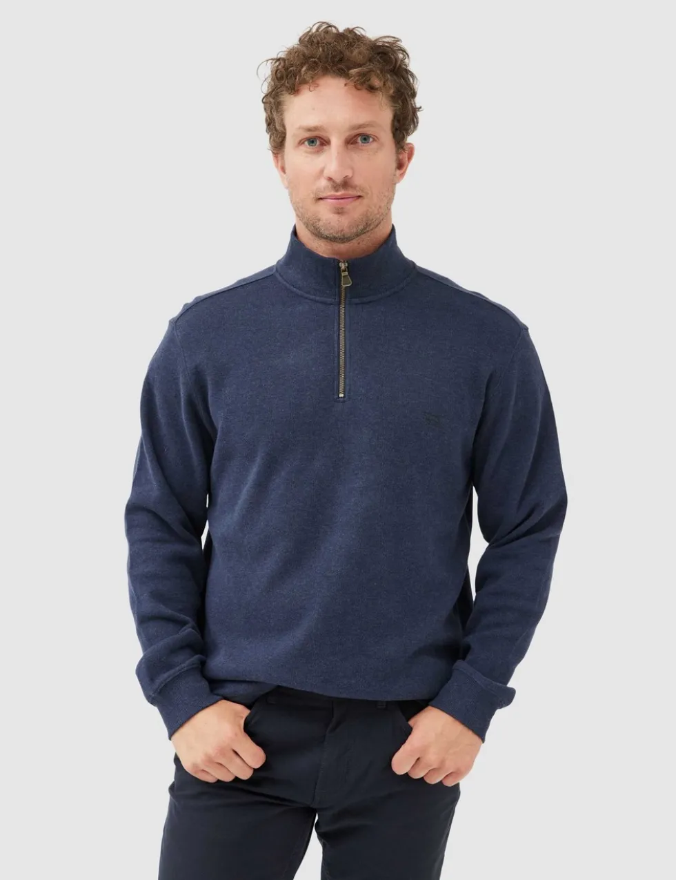Alton Ave Pure Cotton Half Zip Sweatshirt