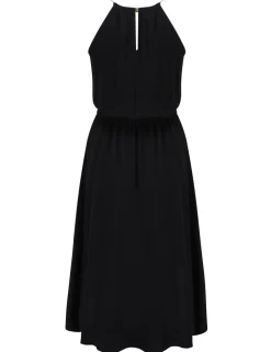 Amber Gold Chain High Neck Beach Dress