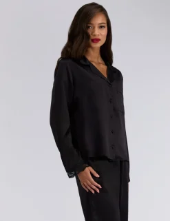 Amelia Satin Lace Trim Pyjama Set