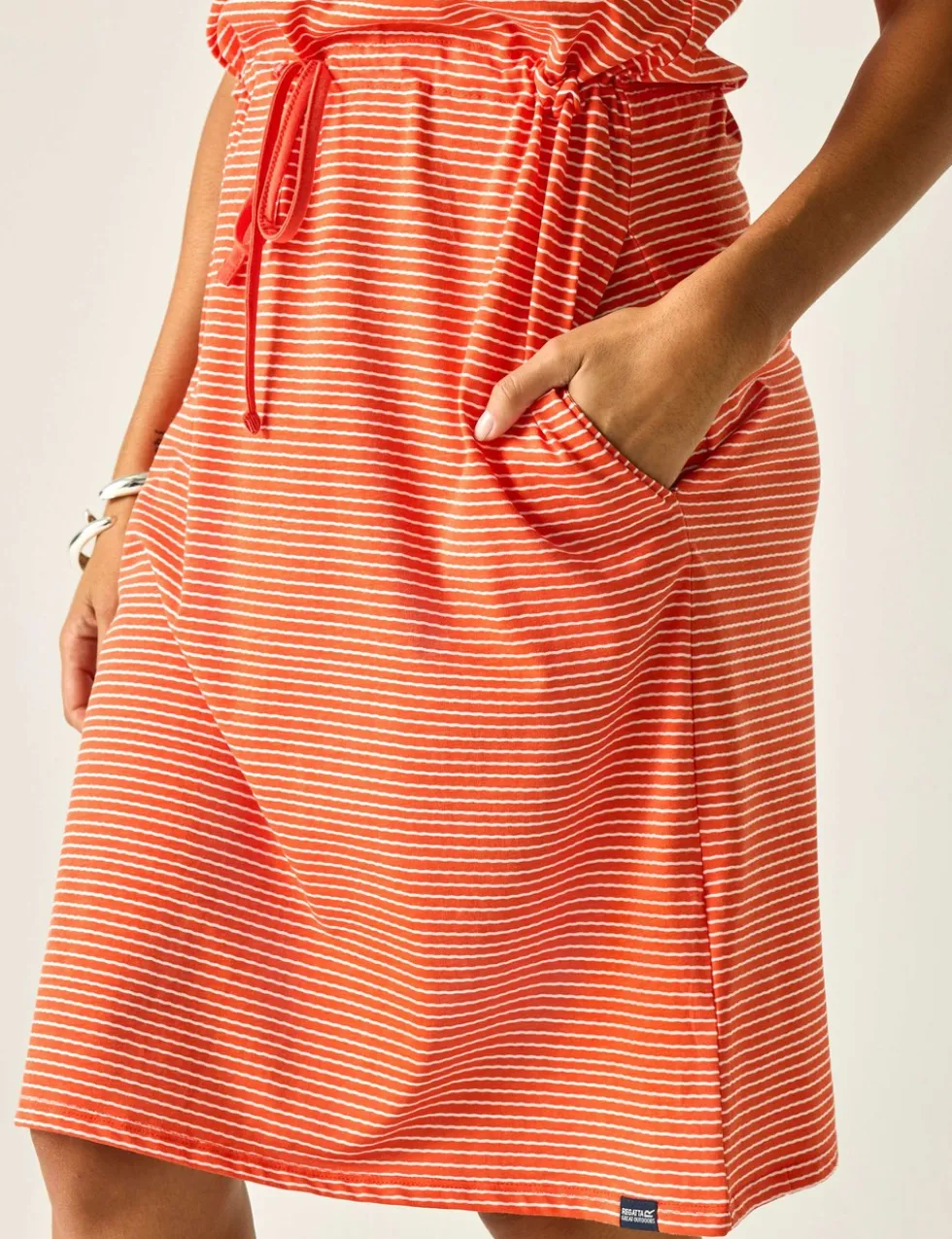 Amorie Cotton Rich Striped Waisted Dress