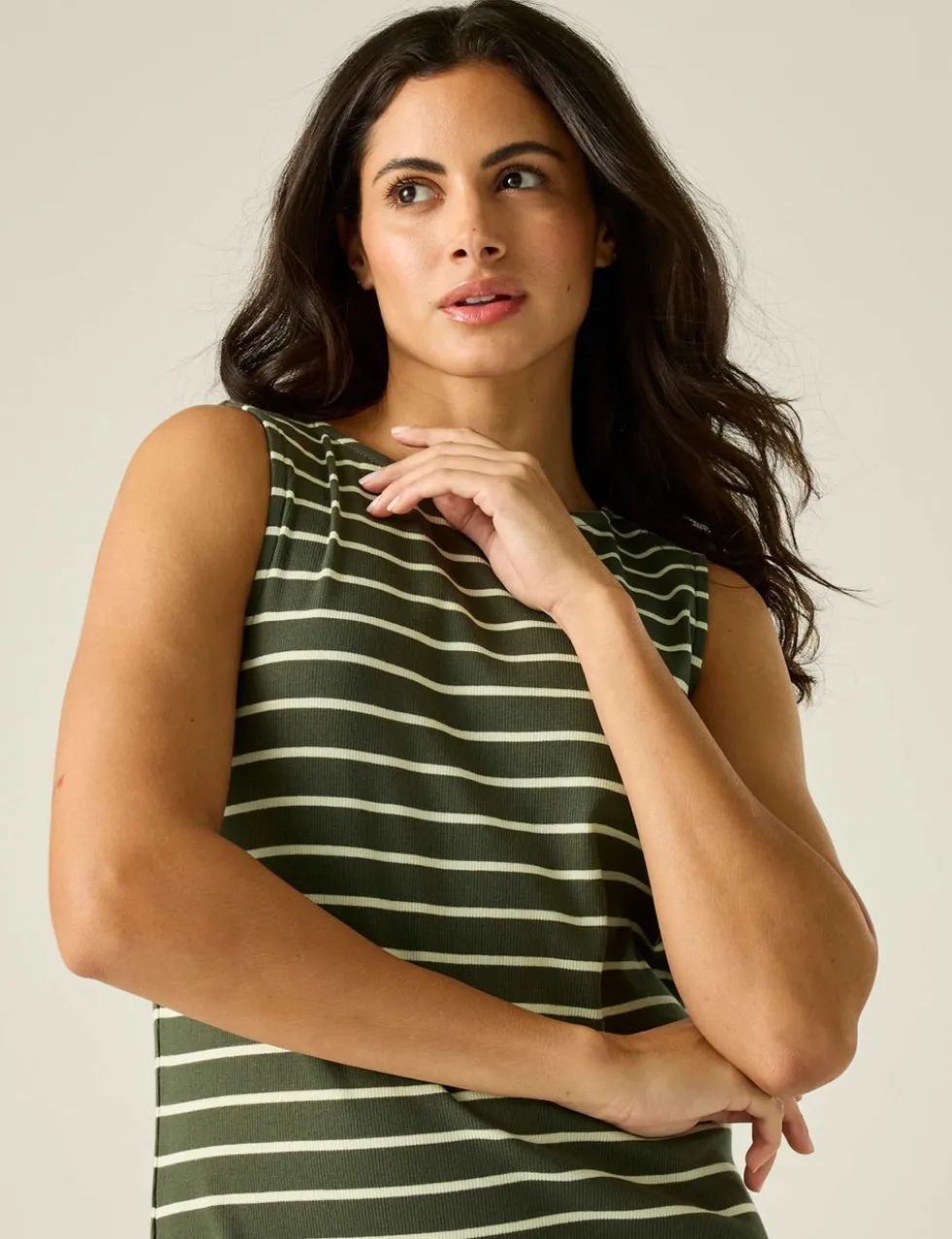 Amorie Cotton Rich Striped Midi Dress
