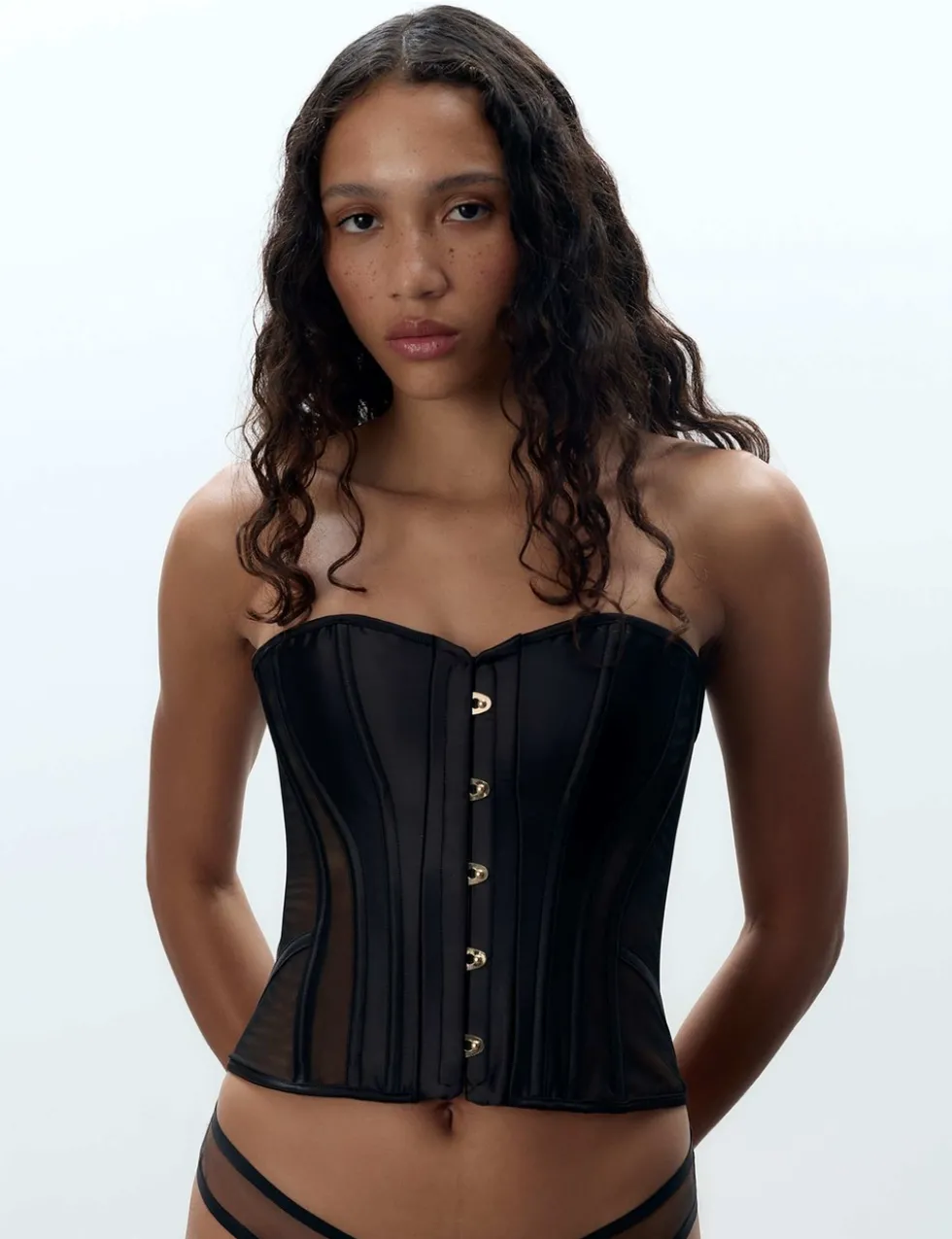 Ana Strapless Mesh Panel Corset