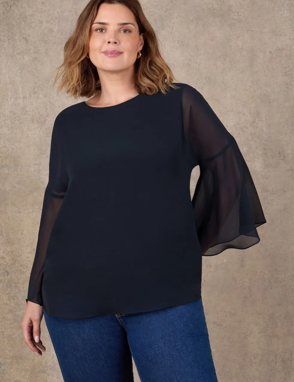 Angel Sleeve Overlay Top