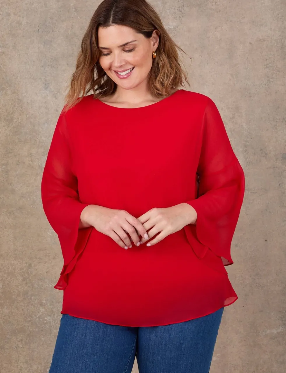 Angel Sleeve Overlay Top