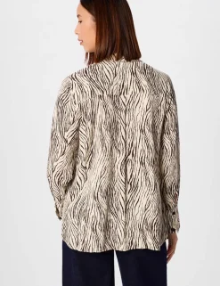 Animal Print Collared Button Through Shirt
