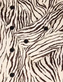 Animal Print Collared Button Through Shirt
