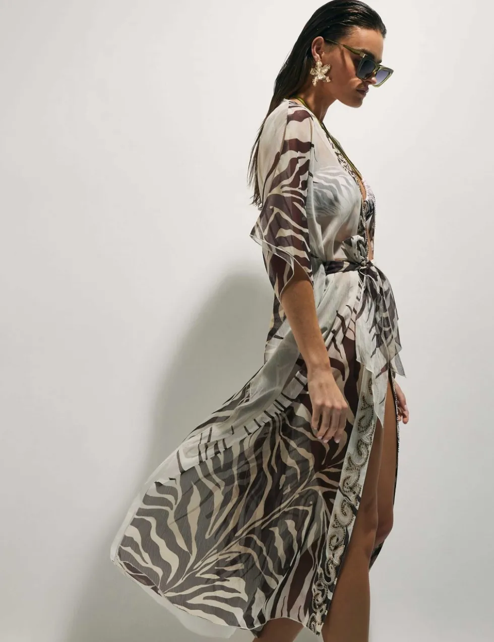 Animal Print Kaftan Beach Dress