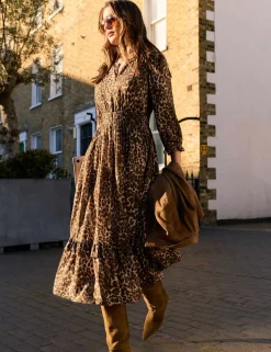 Animal Print Midi Skater Dress