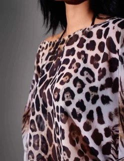 Animal Print Poncho Beach Cover Up
