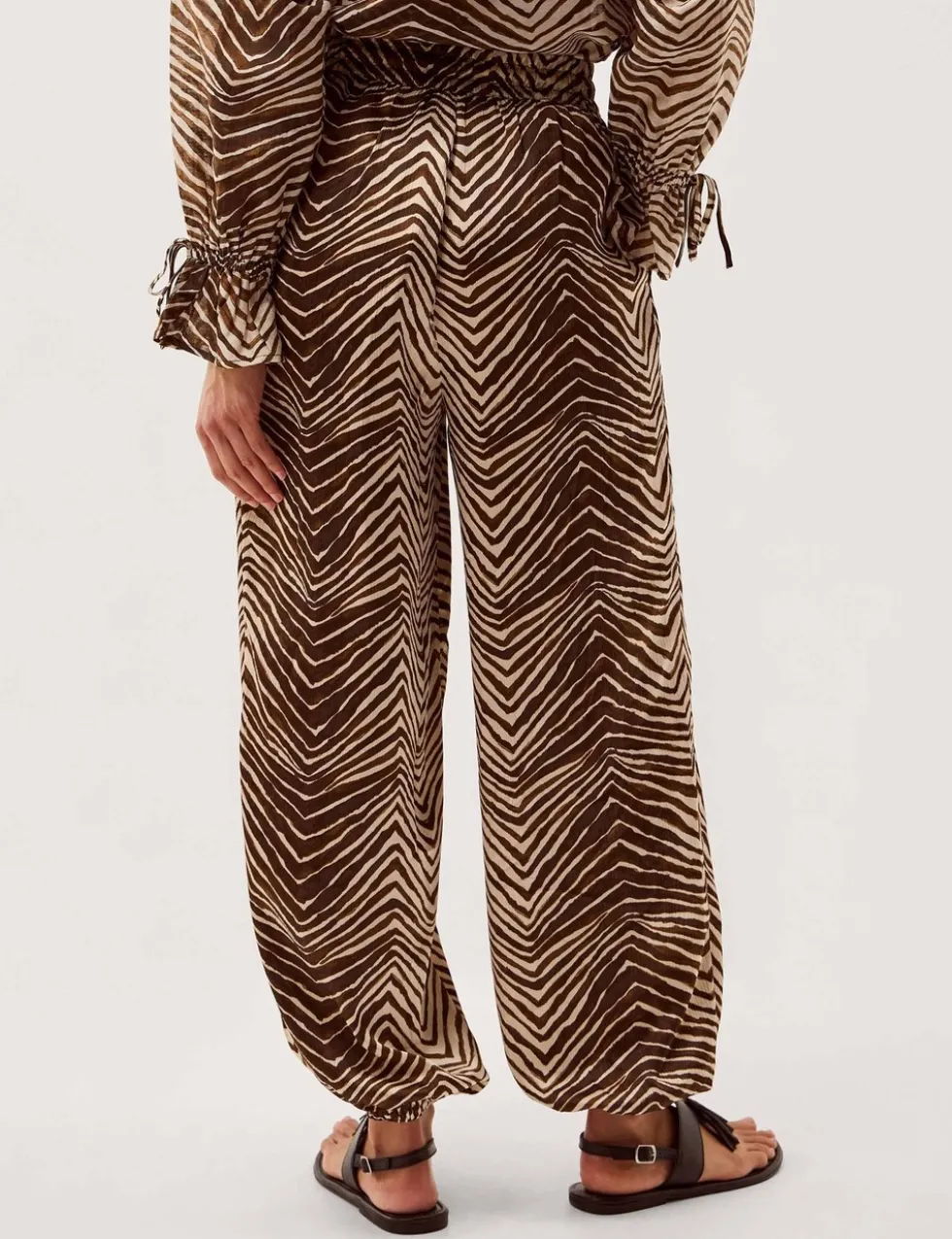 Animal Print Straight Leg Trousers