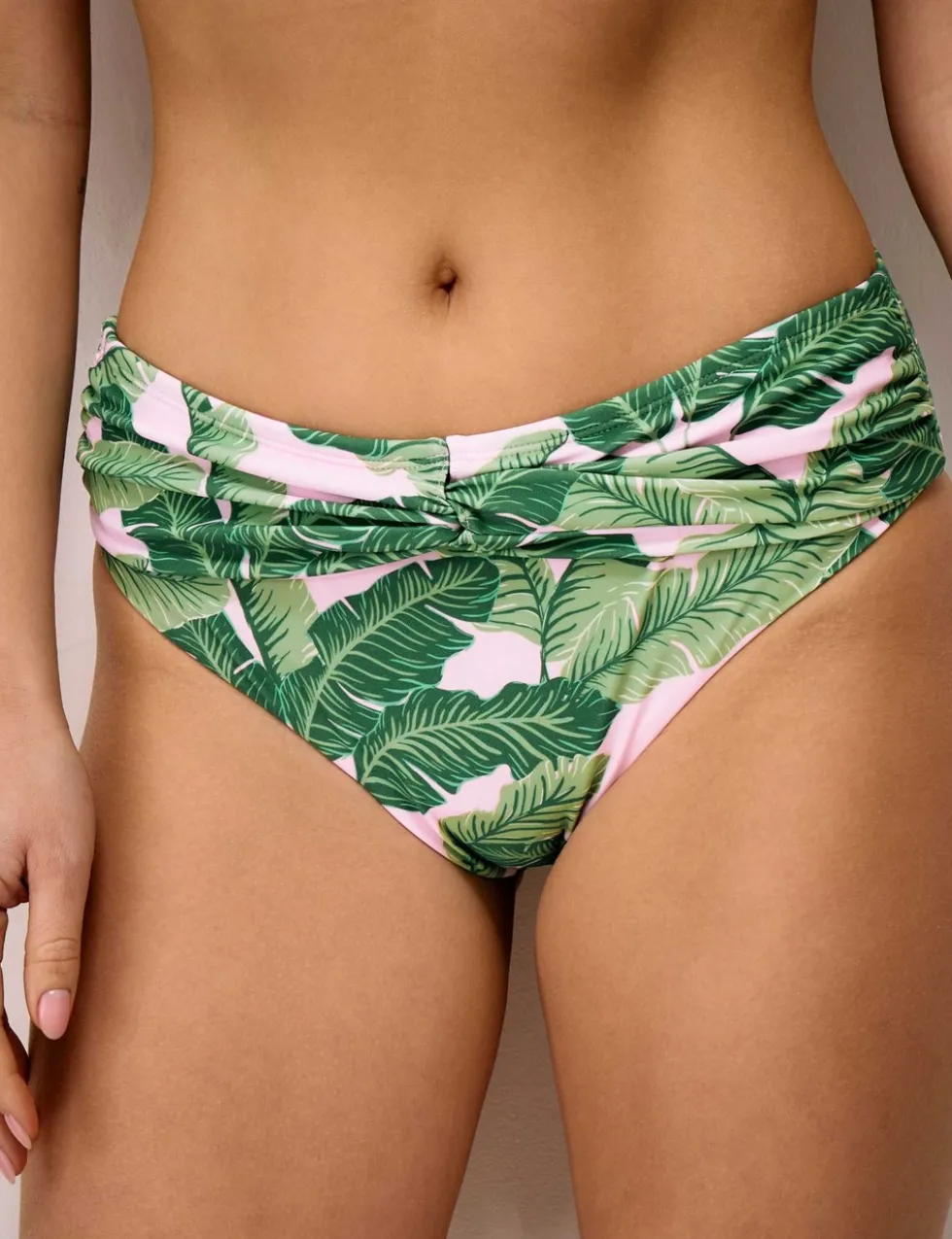 Animal Print Twist Front Bikini Bottoms