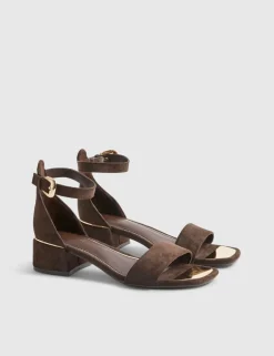 Ankle Strap Block Heel Square Toe Sandals