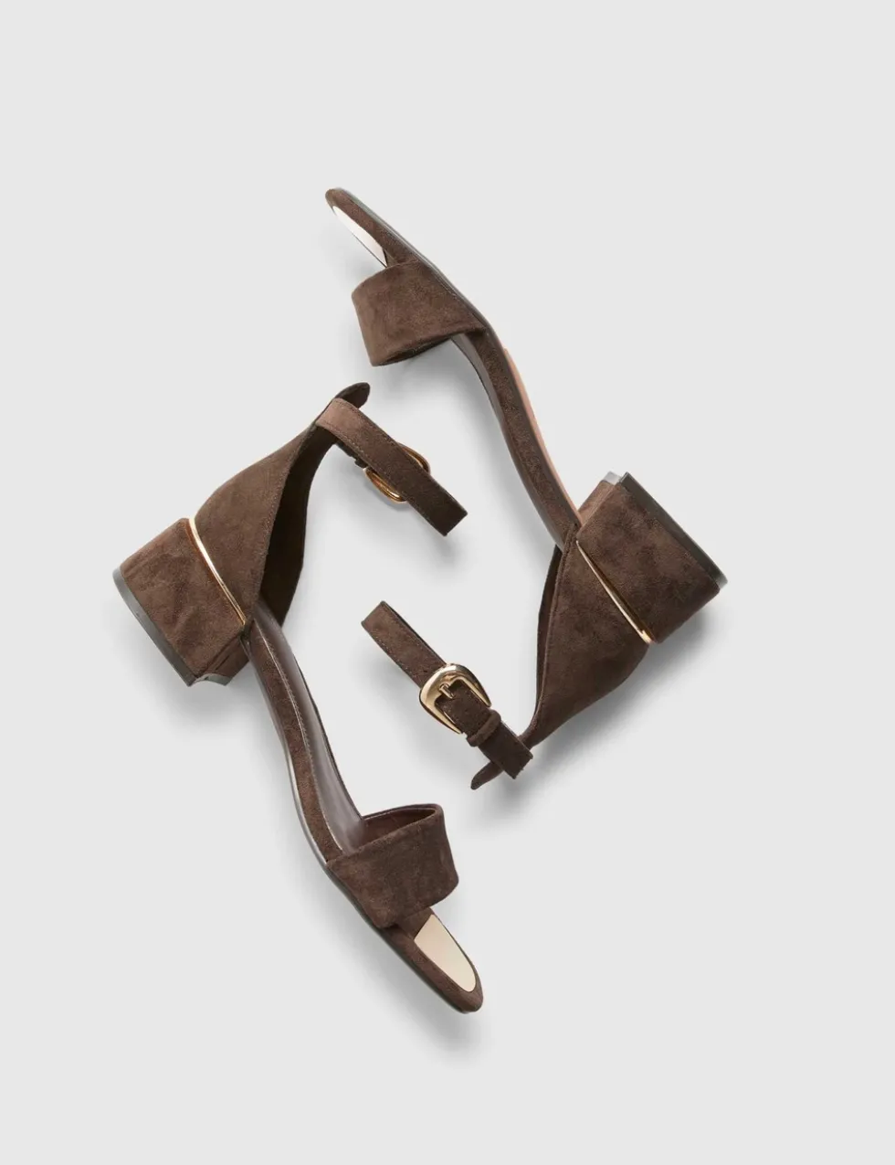 Ankle Strap Block Heel Square Toe Sandals