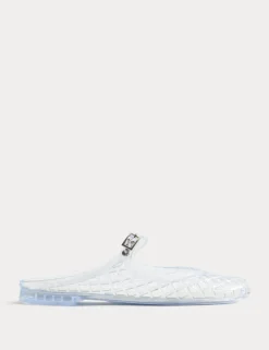 Ankle Strap Flat Jelly Mule Sandals
