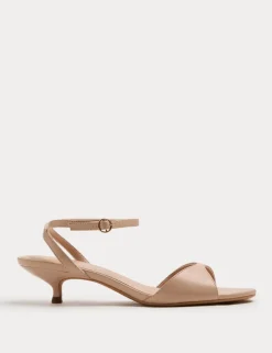 Ankle Strap Kitten Heel Peep Toe Sandals