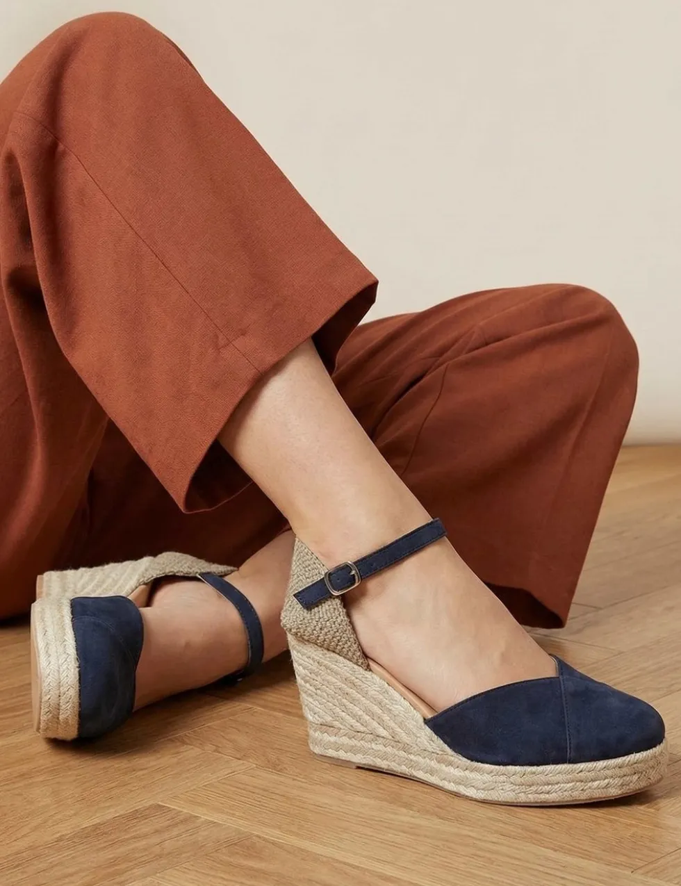 Ankle Strap Wedge Closed Toe Espadrilles