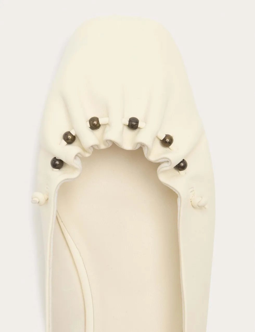 Ankle Tie Up Bead Detail Flat Ballet Pumps