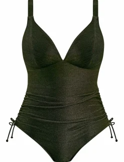 Arizona Wave Metallic Plunge Swimsuit (D-G)