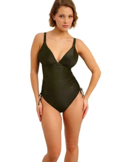 Arizona Wave Metallic Plunge Swimsuit (D-G)