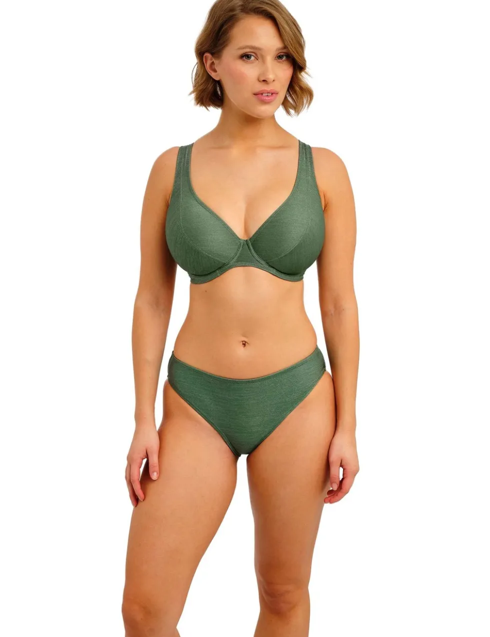 Arizona Wave Metallic Wired Plunge Bikini Top (D-J)