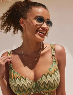 Arizona Wave Printed Wired Bikini Top (D-HH)