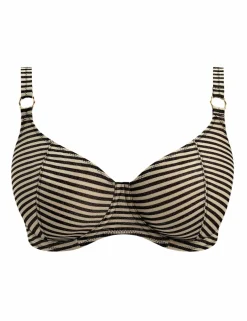 Arizona Wave Striped Wired Plunge Bikini Top (D-HH)