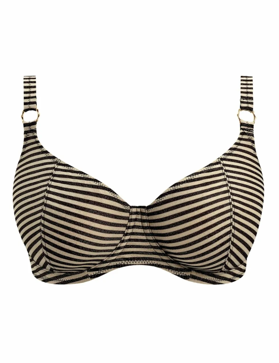 Arizona Wave Striped Wired Plunge Bikini Top (D-HH)