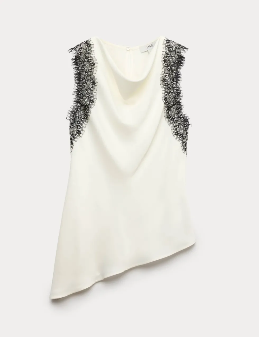 Asymmetric Lace Detail Top