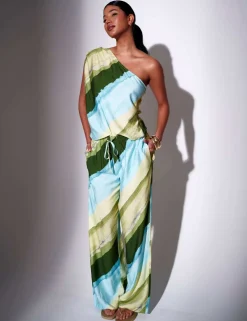 Asymmetric Striped One Shoulder Top