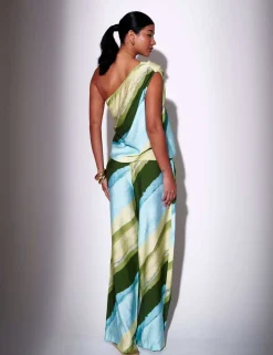 Asymmetric Striped One Shoulder Top