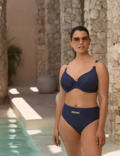 Azores Textured High Waisted Bikini Bottoms