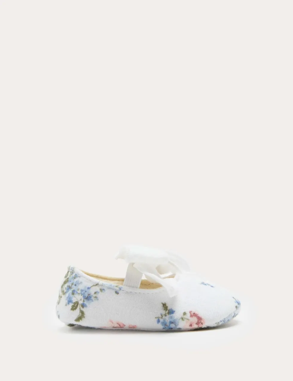Baby Floral Ballet Pram Shoes (0-18 Mths)